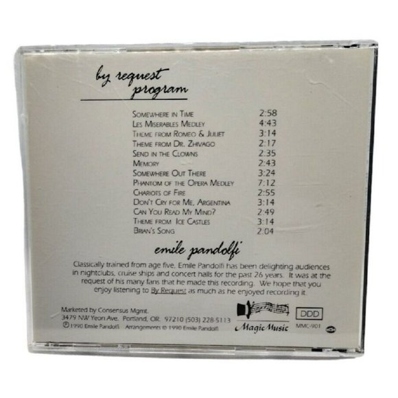 Emile Pandolfi By Request Classical Piano Easy Listening Music CD 1990 - Picture 3 of 3